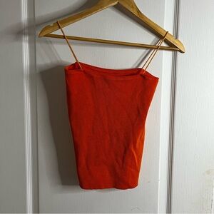 Vibrant Orange Spaghetti Strap Top